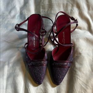 Emanuel Ungaro Women's Burgundy Lace Heels